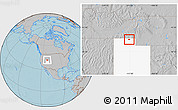 Gray Location Map of ZIP code 84335, highlighted state, hill shading