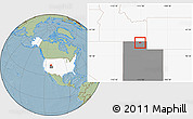 Savanna Style Location Map of ZIP code 84335, highlighted country, highlighted state, hill shading