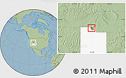 Savanna Style Location Map of ZIP code 84335, highlighted county, highlighted state, hill shading