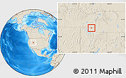 Shaded Relief Location Map of ZIP code 84335