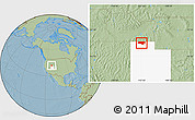 Savanna Style Location Map of ZIP code 84336, highlighted state, hill shading