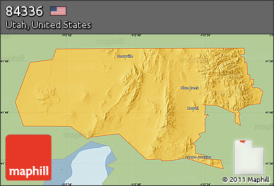 Savanna Style Map of ZIP Code 84336, single color outside