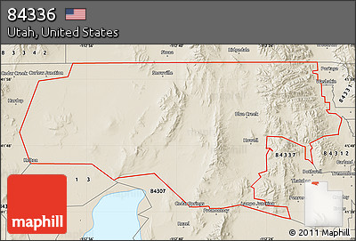 Shaded Relief Map of ZIP Code 84336