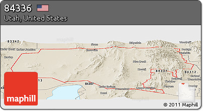Shaded Relief Panoramic Map of ZIP Code 84336