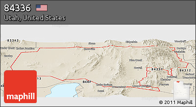 Shaded Relief Panoramic Map of ZIP Code 84336