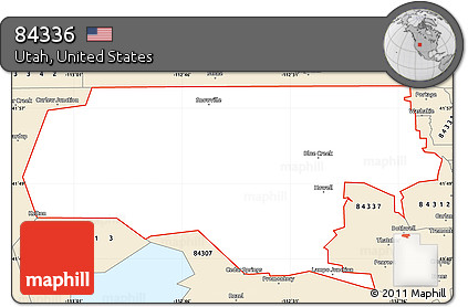 Classic Style Simple Map of ZIP Code 84336