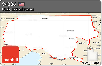 Classic Style Simple Map of ZIP Code 84336