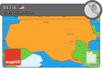 Political Simple Map of ZIP Code 84336