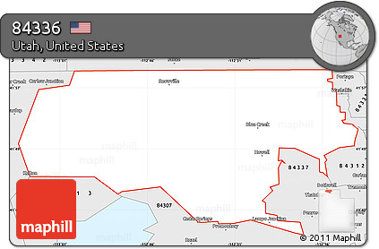 Silver Style Simple Map of ZIP Code 84336