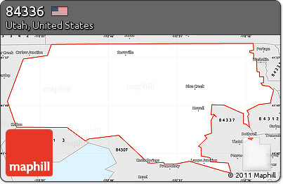 Silver Style Simple Map of ZIP Code 84336