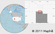 Gray Location Map of ZIP code 84337, highlighted country, highlighted state, hill shading