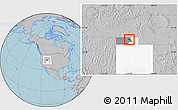 Gray Location Map of ZIP code 84337, highlighted county, highlighted state, hill shading