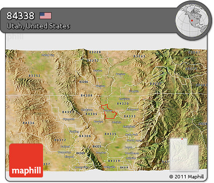 Satellite 3D Map of ZIP Code 84338