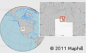 Gray Location Map of ZIP code 84338, highlighted county, highlighted state, hill shading