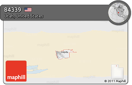 Classic Style Panoramic Map of ZIP Code 84339, single color outside