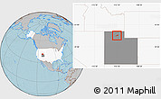 Gray Location Map of ZIP code 84340, highlighted country, highlighted state, hill shading