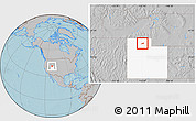 Gray Location Map of ZIP code 84340, highlighted state, hill shading