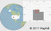 Savanna Style Location Map of ZIP code 84340, highlighted country, highlighted state, hill shading