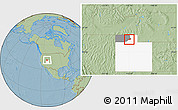 Savanna Style Location Map of ZIP code 84340, highlighted county, highlighted state, hill shading