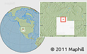 Savanna Style Location Map of ZIP code 84340, highlighted state, hill shading