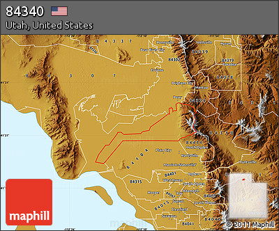 Physical Map of ZIP Code 84340