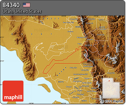 Physical Map of ZIP Code 84340