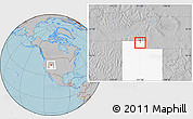 Gray Location Map of ZIP code 84341, highlighted state, hill shading