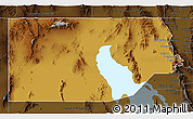 Physical 3D Map of Box Elder County, darken