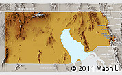Physical 3D Map of Box Elder County, lighten, semi-desaturated