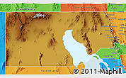 Physical 3D Map of Box Elder County, political outside