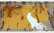 Physical 3D Map of Box Elder County, semi-desaturated