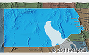 Political 3D Map of Box Elder County, darken, semi-desaturated
