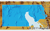 Political 3D Map of Box Elder County, physical outside