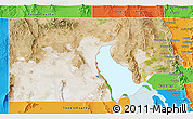 Satellite 3D Map of Box Elder County, political outside