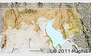 Satellite 3D Map of Box Elder County, semi-desaturated