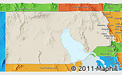 Shaded Relief 3D Map of Box Elder County, political outside