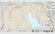 Shaded Relief 3D Map of Box Elder County, semi-desaturated