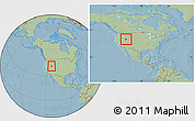 Savanna Style Location Map of Box Elder County, within the entire country, hill shading