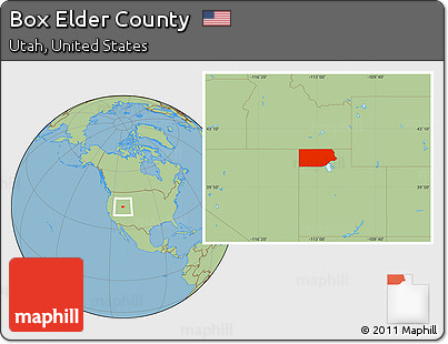 Savanna Style Location Map of Box Elder County
