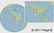 Savanna Style Location Map of Box Elder County, highlighted parent region, within the entire country, hill shading