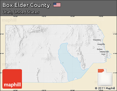 Classic Style Map of Box Elder County, single color outside
