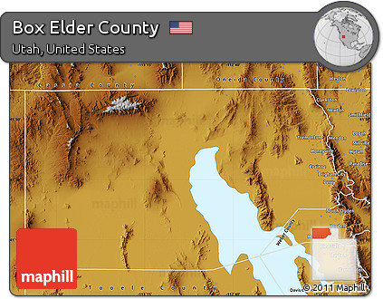 Physical Map of Box Elder County