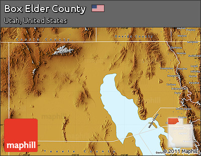 Physical Map of Box Elder County