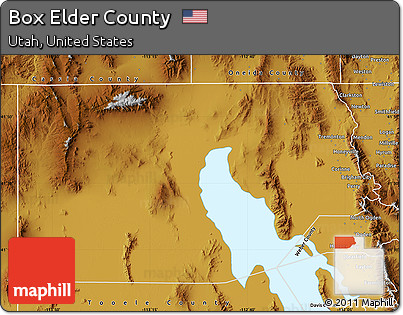 Physical Map of Box Elder County
