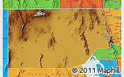 Physical Map of Box Elder County, political outside