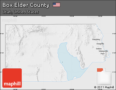 Silver Style Map of Box Elder County, single color outside