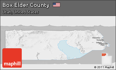 Gray Panoramic Map of Box Elder County, single color outside