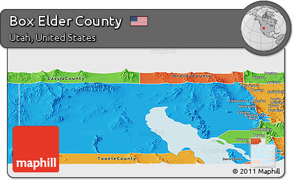 Political Panoramic Map of Box Elder County