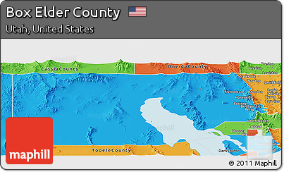 Political Panoramic Map of Box Elder County