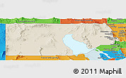 Shaded Relief Panoramic Map of Box Elder County, political outside